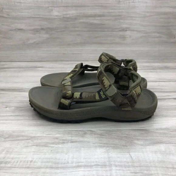 Teva Sandals Kids 2 Hurricane Green Hook and Loop Adjustable Strap Outdoor Shoes - Picture 2 of 11